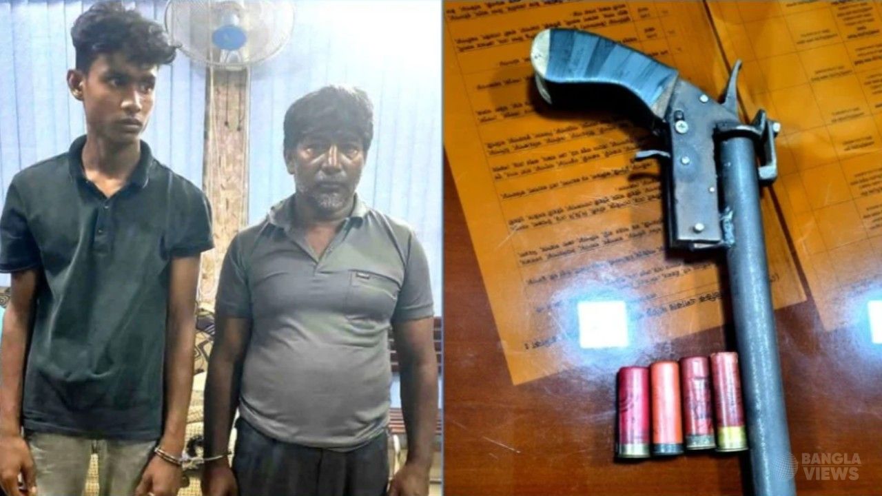 দিনাজপুরে ট্রাফিক পুলিশের চেকপোস্টে দেশীয় পিস্তল ও ৪ গুলি উদ্ধার