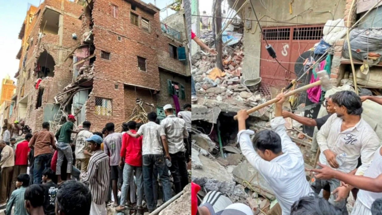 নয়াদিল্লিতে পাঁচতলা ভবন ধস, কয়েকজন আটকে পড়ার আশঙ্কা 