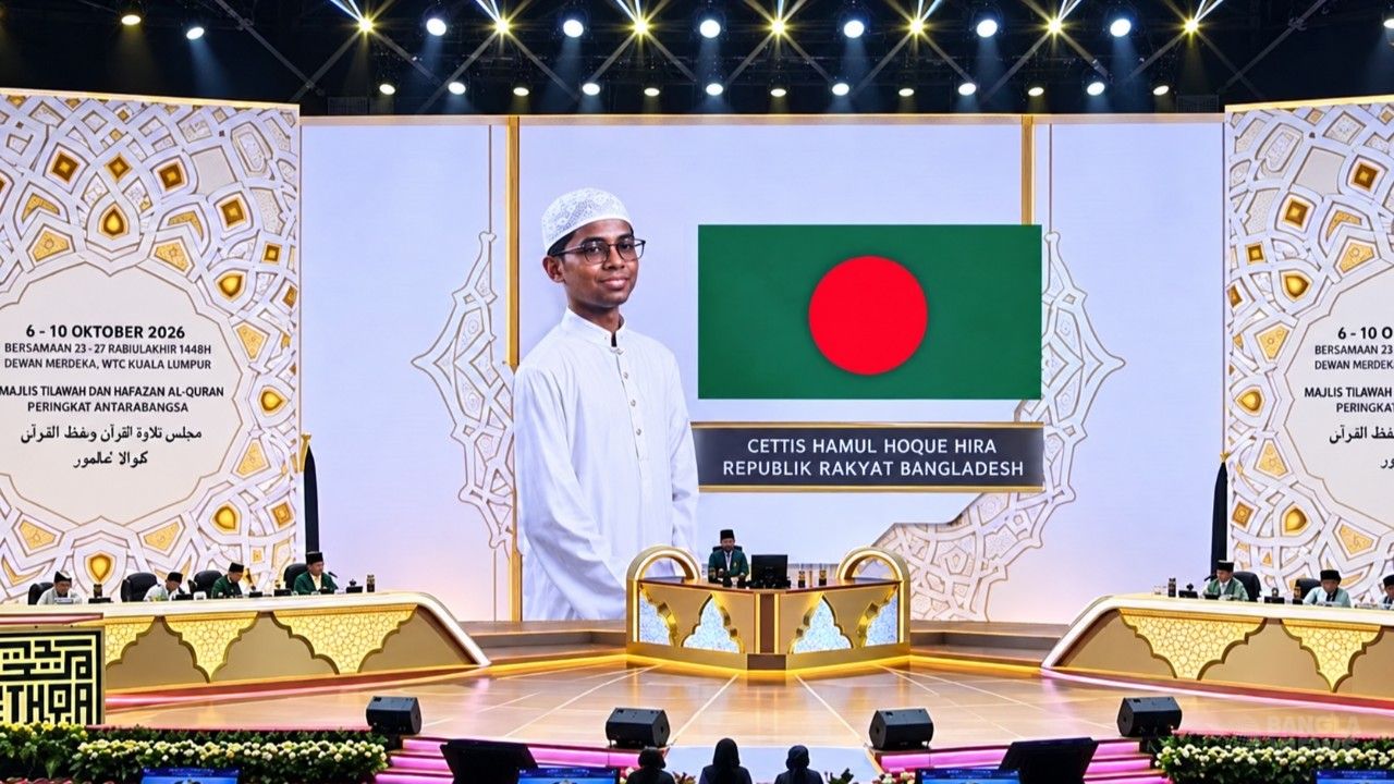 মালয়েশিয়ায় কুরআন প্রতিযোগিতায় প্রথম ইহতিশামকে সংবর্ধনা দেবে সরকার