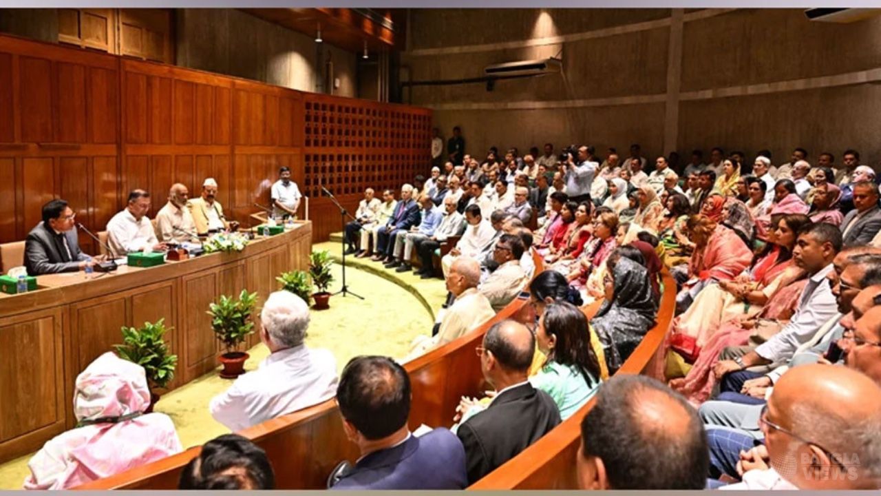 সংসদ ভবনে সরকারদলীয় এমপিদের সভায় সভাপতিত্ব করলেন প্রধানমন্ত্রী
