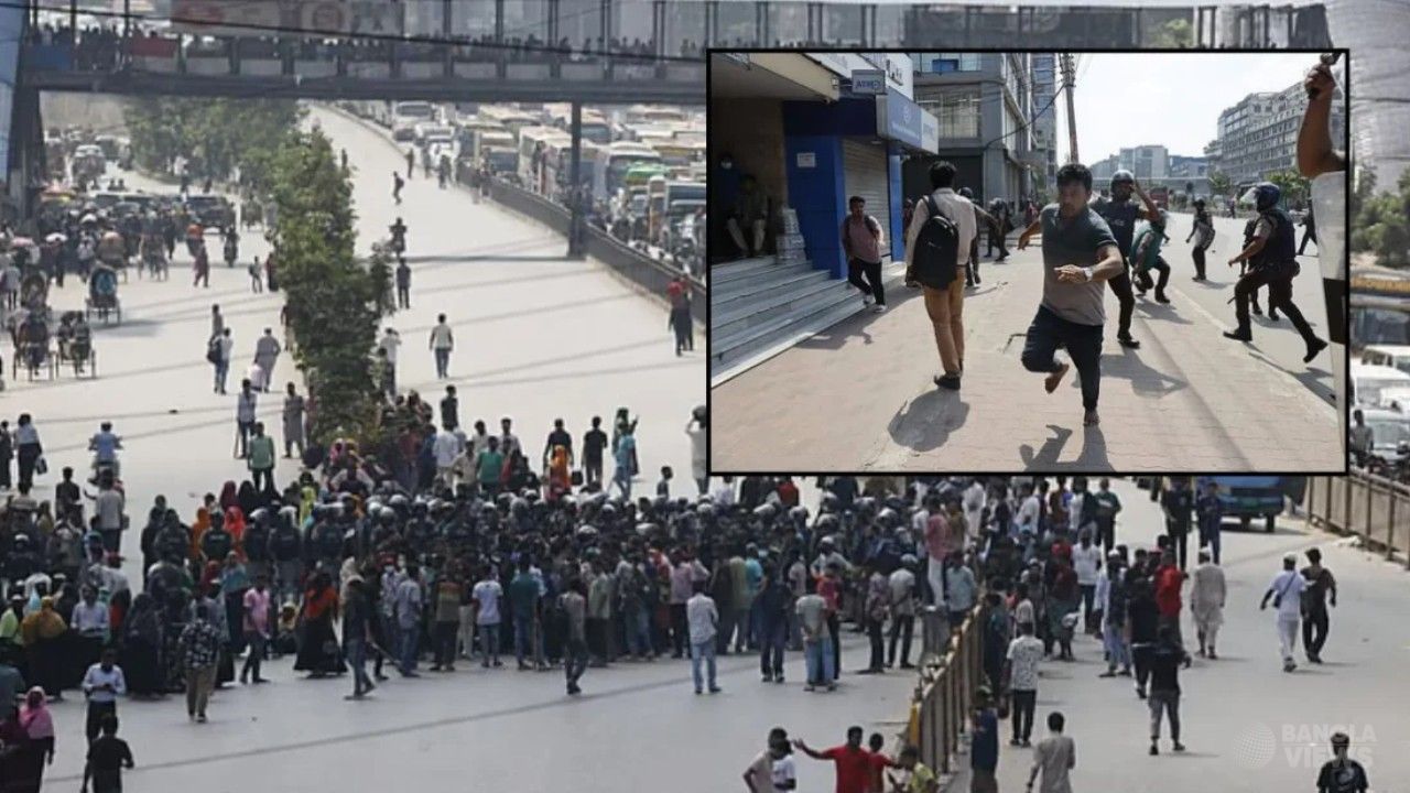 আজমপুরে পোশাকশ্রমিকদের অবরোধ, সাউন্ড গ্রেনেড ছুড়ে সরাল পুলিশ