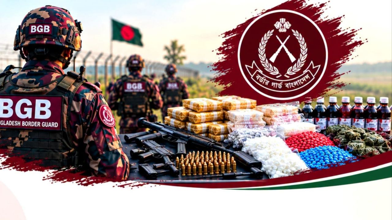 বিজিবির অভিযানে ১৪ লাখ ৮৪ হাজার পিস ইয়াবাসহ ১৩১ কোটি টাকার মাদক, অস্ত্র ও চোরাচালানি পণ্য উদ্ধার